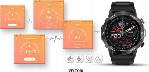 Smartwatch Gino Rossi Smartwatch Veltori VT110-1 Czarny Pasek Silikonowy 8