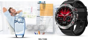 Smartwatch Gino Rossi Smartwatch Veltori VT110-1 Czarny Pasek Silikonowy 9