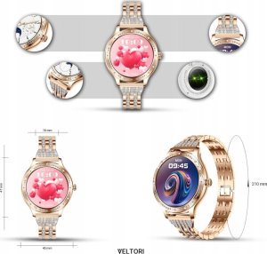 Smartwatch Liu Jo Smartwatch Damski Veltori VT350-1 Bransoleta Różowe Złoto 6