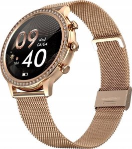 Smartwatch Giewont Smartwatch Damski Veltori VT310-1 Złota Bransoleta + Różowy Pasek Silikonowy 4
