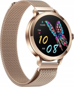 Smartwatch Giewont Smartwatch Damski Veltori VT340-1 Złota Bransoleta + Różowy Pasek Silikonowy 3