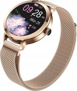 Smartwatch Giewont Smartwatch Damski Veltori VT340-1 Złota Bransoleta + Różowy Pasek Silikonowy 4