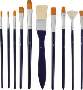 H&B Zestaw artystycznych 10 pędzli z drewnianym uchwyt 2