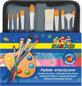 H&B Zestaw artystycznych 10 pędzli z drewnianym uchwyt 4