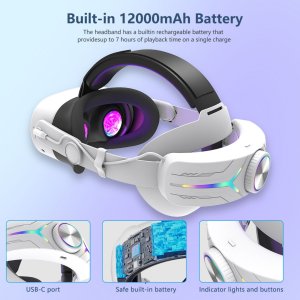 Head Strap Elite Strap z baterią 12000 mAh | do Meta Quest 3S & Quest 3 6