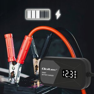 Ładowarka Qoltec Inteligentna mikroprocesorowa ładowarka 12V | 2A | Prostownik z funkcjš regeneracji ogniw do akumulatora AGM GEL | LCD 4