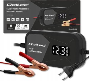 Ładowarka Qoltec Inteligentna mikroprocesorowa ładowarka 12V | 2A | Prostownik z funkcjš regeneracji ogniw do akumulatora AGM GEL | LCD 5