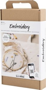 Voyageur Press DIY Kit creativ company Starter Craft Set Embroidery Flower - perfect complete set for beginners to 15