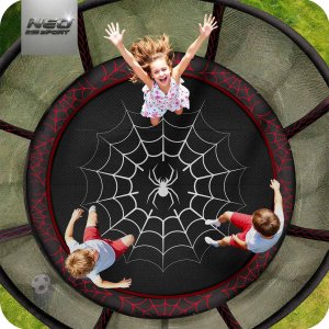 Trampolina ogrodowa Neo-Sport Trampolina ogrodowa 12ft/374cm z siatką zewnętrzną i drabinką 3