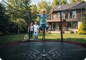 Trampolina ogrodowa Neo-Sport Trampolina ogrodowa 8ft/252cm z siatką zewnętrzną i drabinką 6