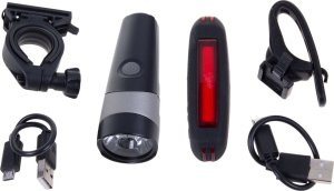 Verso Zestaw lamp  Verso przód XC-222A USB 6 WAT LED ,500 Lm tylna XC-181R USB /COB LED/ 25 Lm Uniwersalny 2