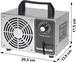 Generator ozonu Bauerkraft Generator ozonu ozonator oczyszczacz powietrza 60 000 mg/h timer 120W 7