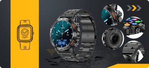 Smartwatch JG Smart SMARTWATCH ZEGAREK MĘSKI MENU PL ROZMOWY SMART WATCH WODOODPORNY + GRATIS 6