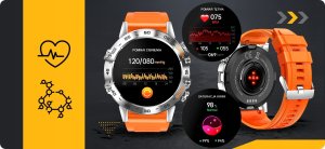 Smartwatch JG Smart SMARTWATCH ZEGAREK MĘSKI MENU PL ROZMOWY SMART WATCH WODOODPORNY + GRATIS 10