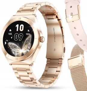 Smartwatch JG Smart SMARTWATCH ZEGAREK DAMSKI ROZMOWY MENU PL WODOODPORNY AMOLED ZDROWIE 3paski 2