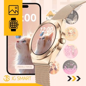 Smartwatch JG Smart SMARTWATCH ZEGAREK DAMSKI ROZMOWY MENU PL WODOODPORNY AMOLED ZDROWIE 3paski 5