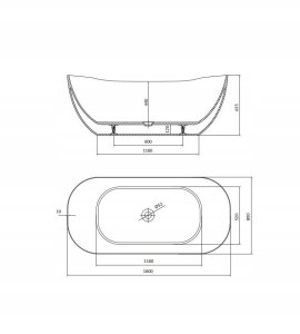 Cersanit WANNA WOLNOSTOJĄCA OWALNA INVERTO SPA 180X80 4