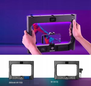 Neewer Lampa LED 20W RGB Klatka GRIP Uchwyt Telefon ISO 1/4 Sterowanie Bluetooth / A111 9