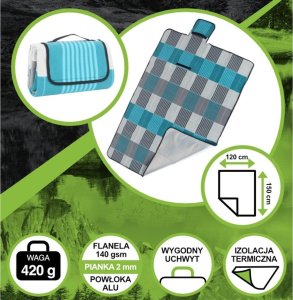 Enero KOC PLAŻOWO PIKNIKOWY 150x120CM Z POWŁOKĄ ALU ENERO CAMP 1064086 6