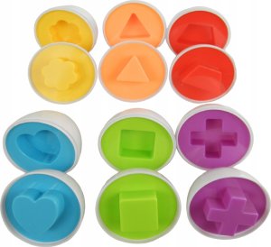 LUXMA Układanka sorter jajka Montessori kolory DF24A 11