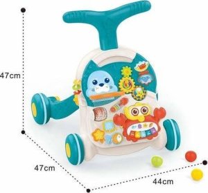 LeanToys Chodzik, Pchacz, Stolik Edukacyjny 2w1 Koszykówka Niebieski 11