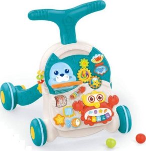 LeanToys Chodzik, Pchacz, Stolik Edukacyjny 2w1 Koszykówka Niebieski 2