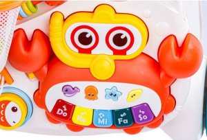 LeanToys Chodzik, Pchacz, Stolik Edukacyjny 2w1 Koszykówka Niebieski 9