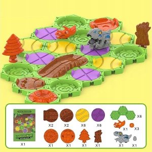 Eddy Toys Gra Logiczna, Zbuduj Tor Dla Dinozaura, Trasa, Przeprawa Dla Dinozaura, Klocki, Tor Przeszkód 8
