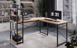 Biurko vidaXL Leader 5.9 Beżowe 145 cm x 48 cm 17