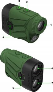 Dalmierz Mileseey DALMIERZ LASEROWY MYŚLIWSKI LORNETKA LUNETA GOLFOWA TRYBY 6xZOOM 1000m ETUI 15