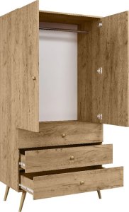 Fabryka Mebli Akord Szafa LEBEL z szufladami 3SZ 100cm dąb craft złoty MELIMEBLE 3