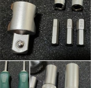 Zestaw narzędzi Rockforce Zestaw narzędzi 125+6el. 1/4", 3/8", 1/2" Premium 10