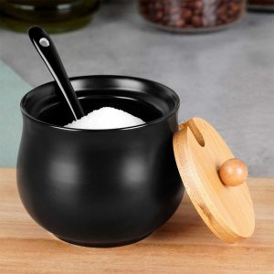 Vilde CUKIERNICA CUKIERNICZKA CERAMICZNA Z ŁYŻECZKĄ CZARNA 139683 2