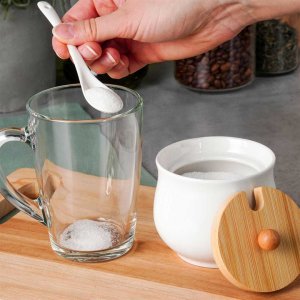 Vilde CUKIERNICA CUKIERNICZKA CERAMICZNA Z ŁYŻECZKĄ BIAŁA 139684 3