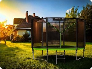 Trampolina ogrodowa Neo-Sport NeoSport Trampolina ogrodowa 10ft/312cm z siatką zewnętrzną i drabinką 4