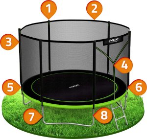 Trampolina ogrodowa Neo-Sport NeoSport Trampolina ogrodowa 10ft/312cm z siatką zewnętrzną i drabinką 8