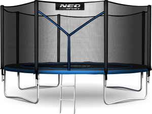 Trampolina ogrodowa Neo-Sport NeoSport Trampolina ogrodowa 12ft/374cm z siatką zewnętrzną i drabinką 2