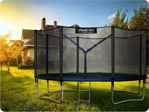 Trampolina ogrodowa Neo-Sport NeoSport Trampolina ogrodowa 12ft/374cm z siatką zewnętrzną i drabinką 4