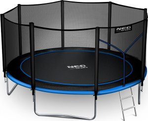 Trampolina ogrodowa Neo-Sport NeoSport Trampolina ogrodowa 12ft/374cm z siatką zewnętrzną i drabinką 8