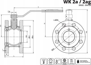 IDMAR IDMAR Zawór kulowy kołnierzowy do wody DN100 WK2A 1.6MPa; APA10010016000 2