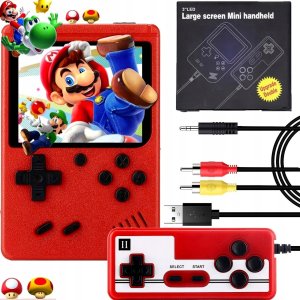 OEM Konsola Retro Mini 400 Gier, przenośna + PAD dla dwóch graczy 7