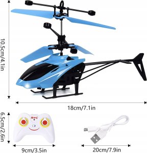 OEM Helikopter Zdalnie Sterowany, Śmigłowiec z Pilotem - Niebieski 4
