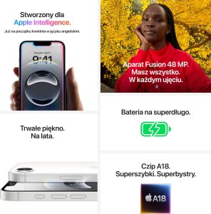 Smartfon Apple iPhone 16e 5G 8/256GB Biały (MD1W4) 7