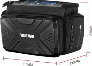 WildMan WILDMAN sakwa rowerowa na kierownicę na zamek GS6 4L ( 4" - 7") czarna 4
