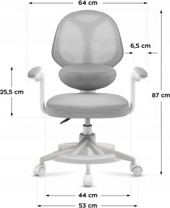MarkAdler Fotel Obrotowy Krzesło Dla Dzieci Młodzieży Mark Adler Junior 4.5 Grey 2