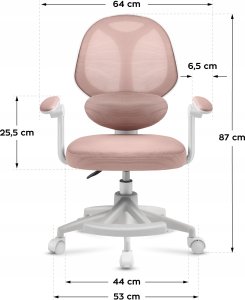 MarkAdler Fotel Obrotowy Krzesło Dla Dzieci Młodzieży Mark Adler Junior 4.5 Pink 3