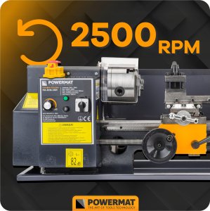Powermat MINI TOKARKA STOŁOWA DO METALU DREWNA OBRABIARKA 0-2500 obr./min +AKCESORIA 12
