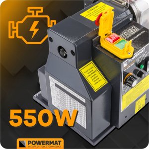 Powermat MINI TOKARKA STOŁOWA DO METALU DREWNA OBRABIARKA 0-2500 obr./min +AKCESORIA 6