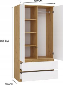 Topeshop Szafa Malwa SS-90 ARTISAN BIEL 7