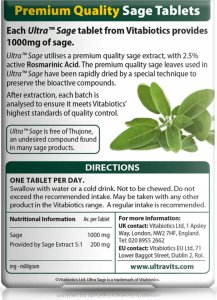Vitabiotics VITABIOTICS_Ultra Sage suplement diety z szałwią 30 tabletek 2